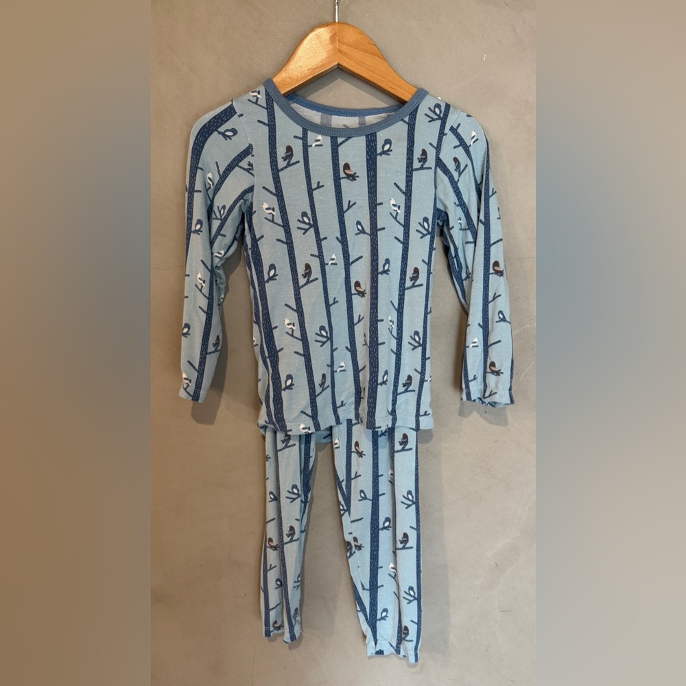 Bestaroo bamboo 2-piece pajama set blue birds in trees